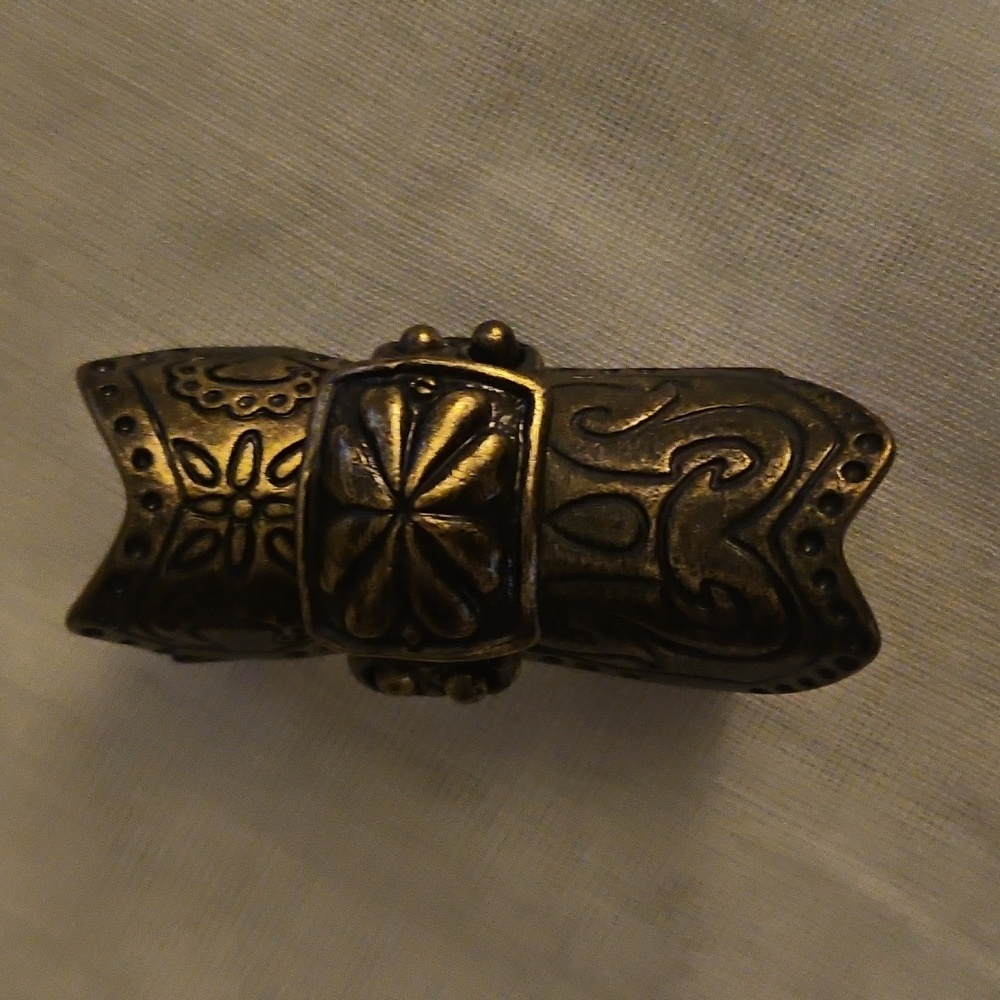 Antique Brass Gold Statement Ring - image 7